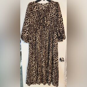 JODIFL Animal Print Blouse with Bow Detail